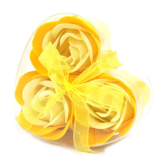 3 Soap Flower Heart Box - Spring Roses