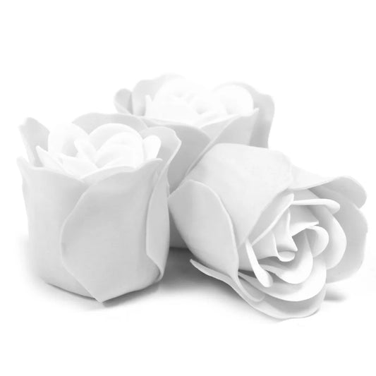 3 Soap Flower Heart Box - White
