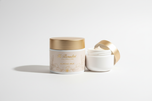 Face & Body cream with the Company Name The Benedict Collection with the fragrance of Almond Milk